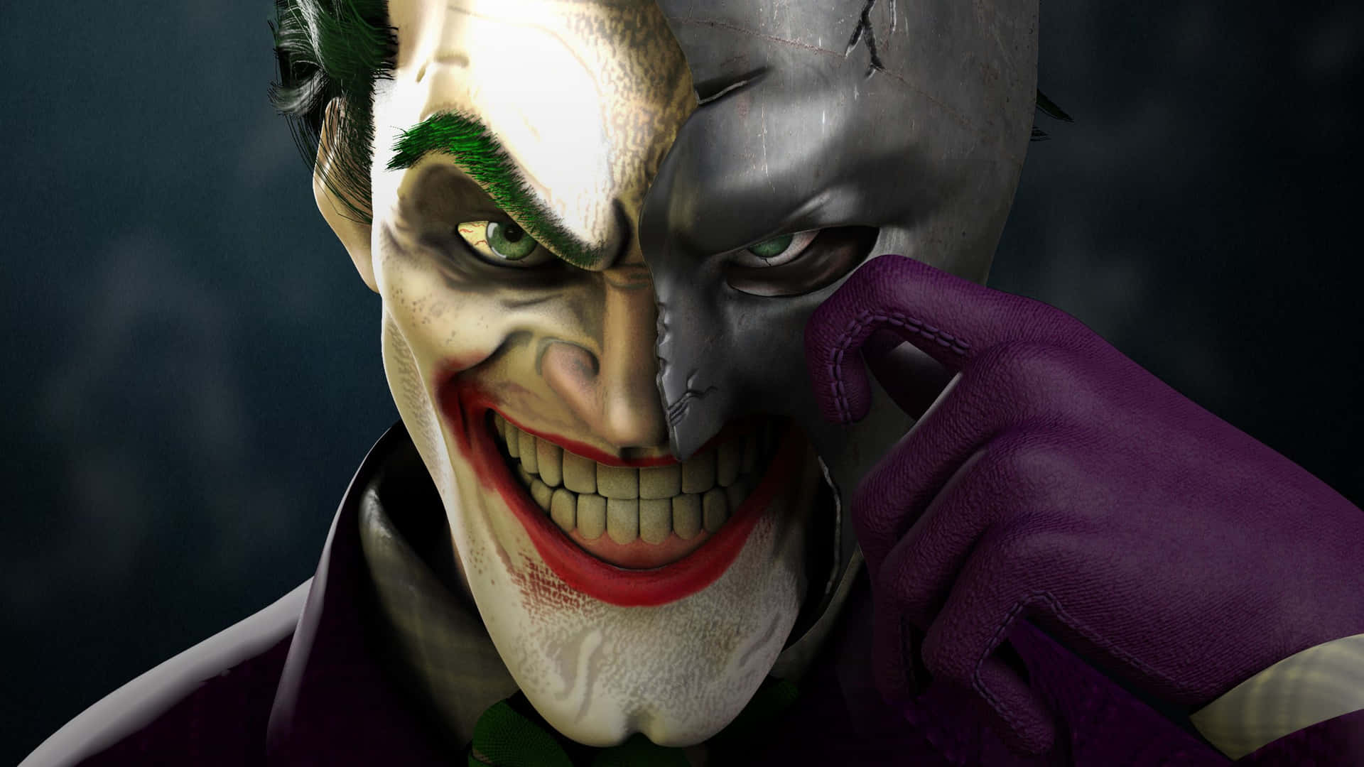 Half Batman Half Joker Comic Book Characters Background