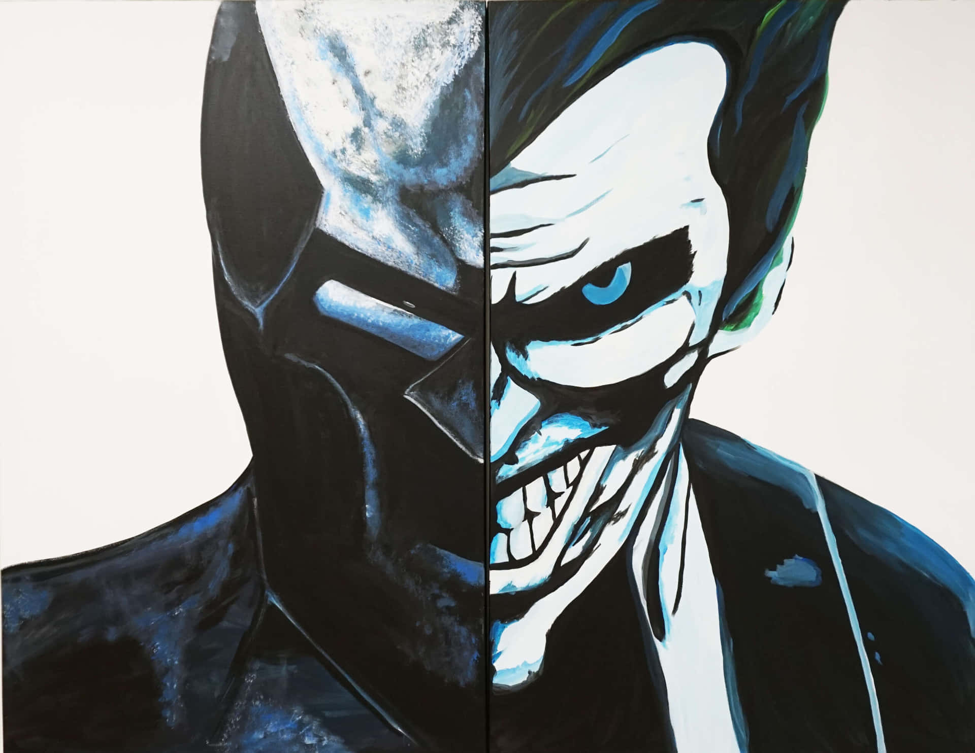 Half Batman Half Joker Drawing Background