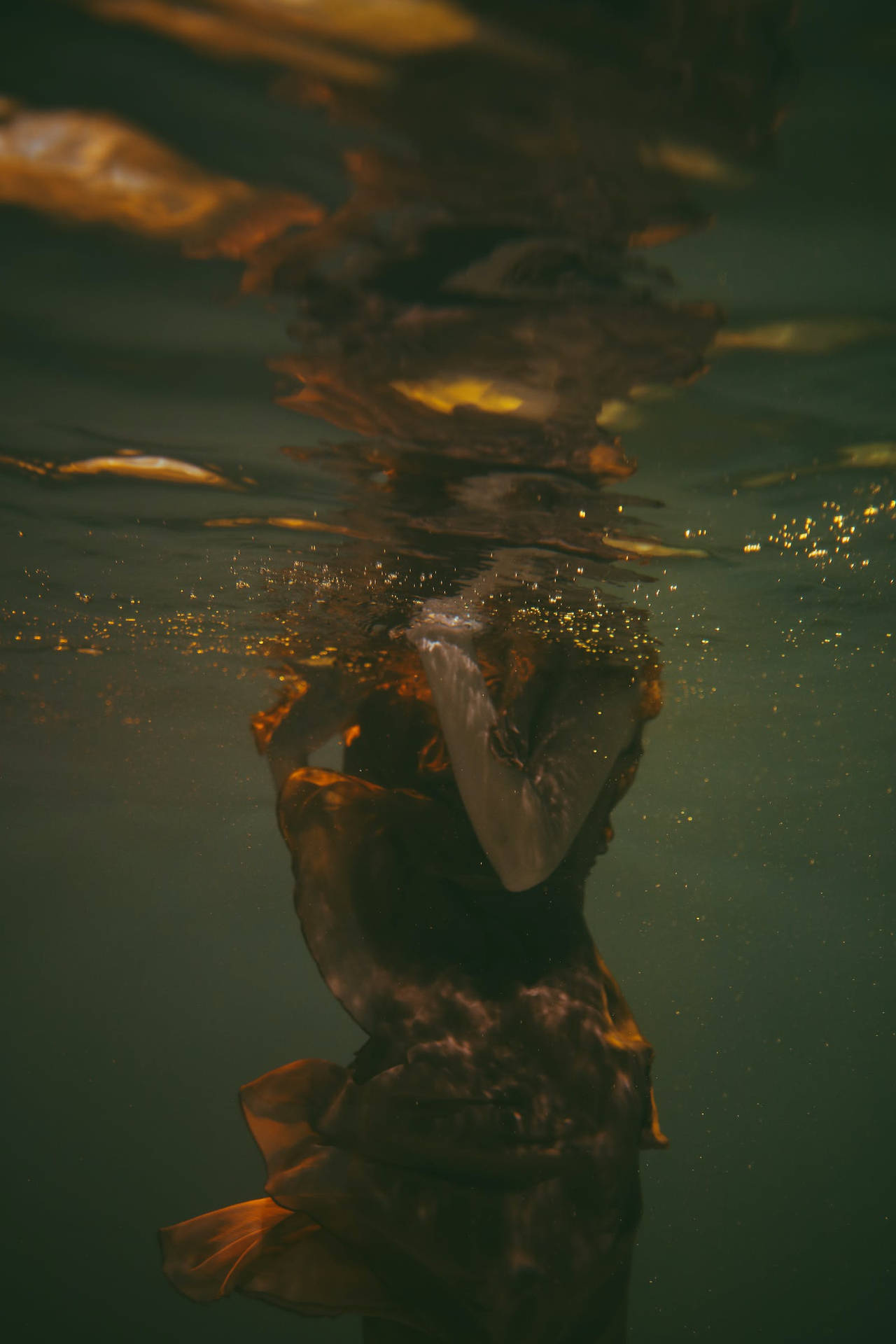 Half Body In Water Aesthetic Photography Background