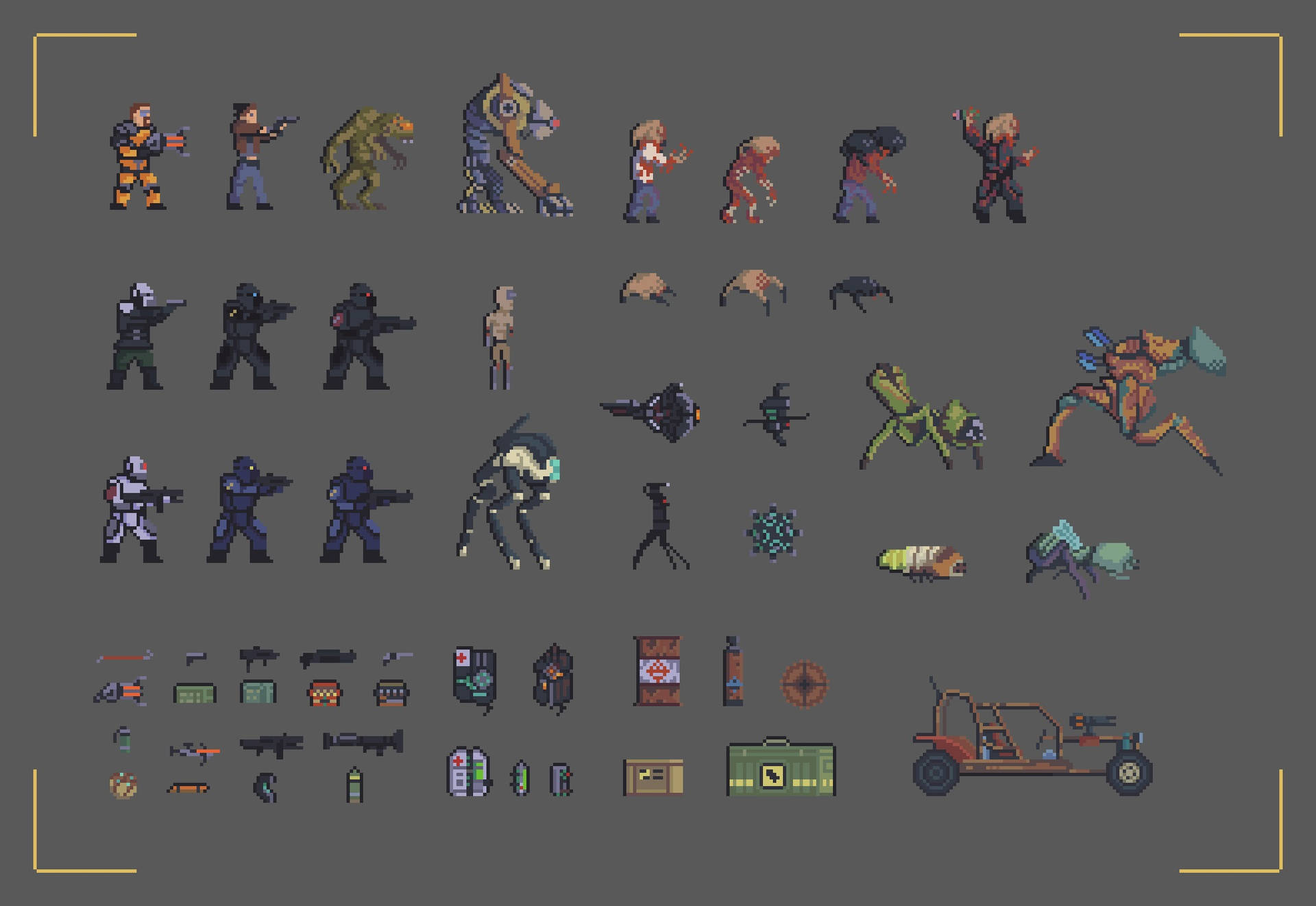 Half-life 8-bit Character Art Background