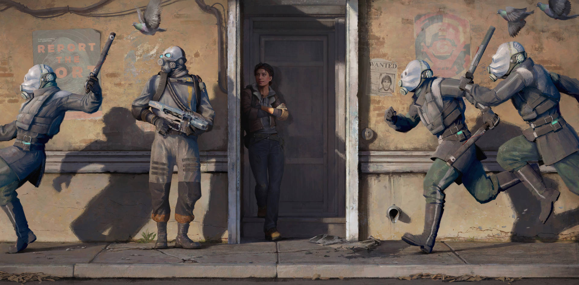 Half-life Alyx Vance In Alley Background