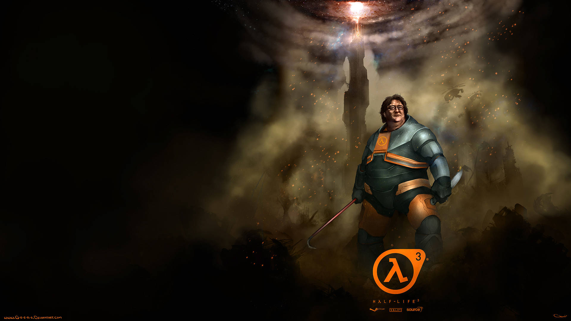 Half-life Gabe Newell Art Background