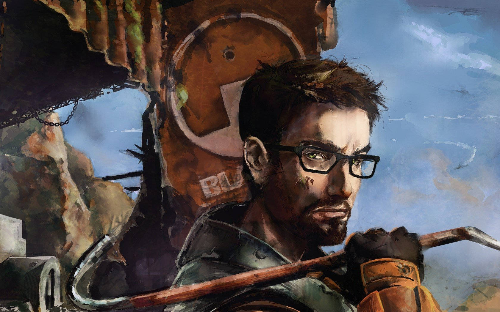 Half-life Gordon Freeman Painting Background