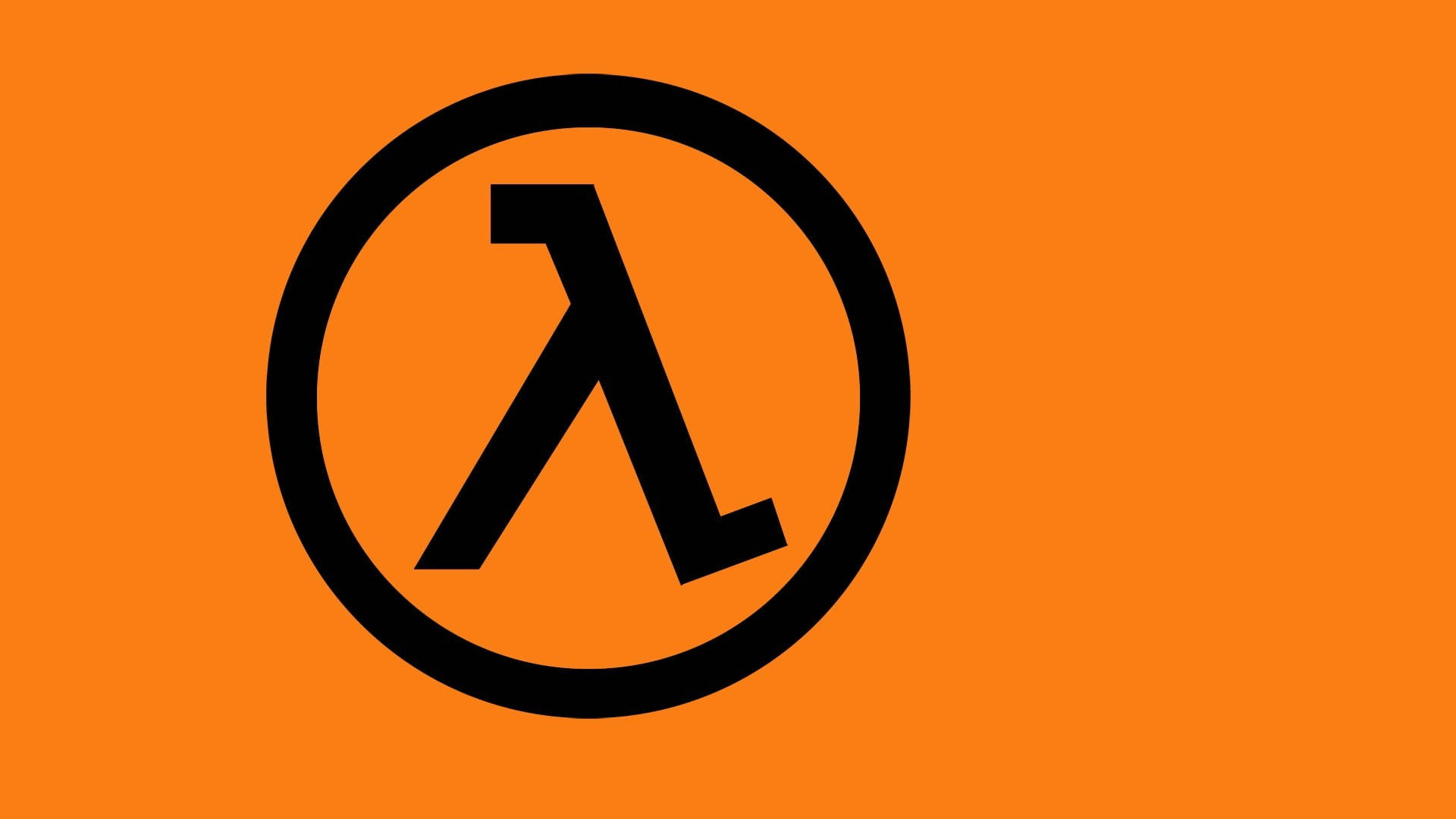 Half-life Lambda Logo On Orange Background