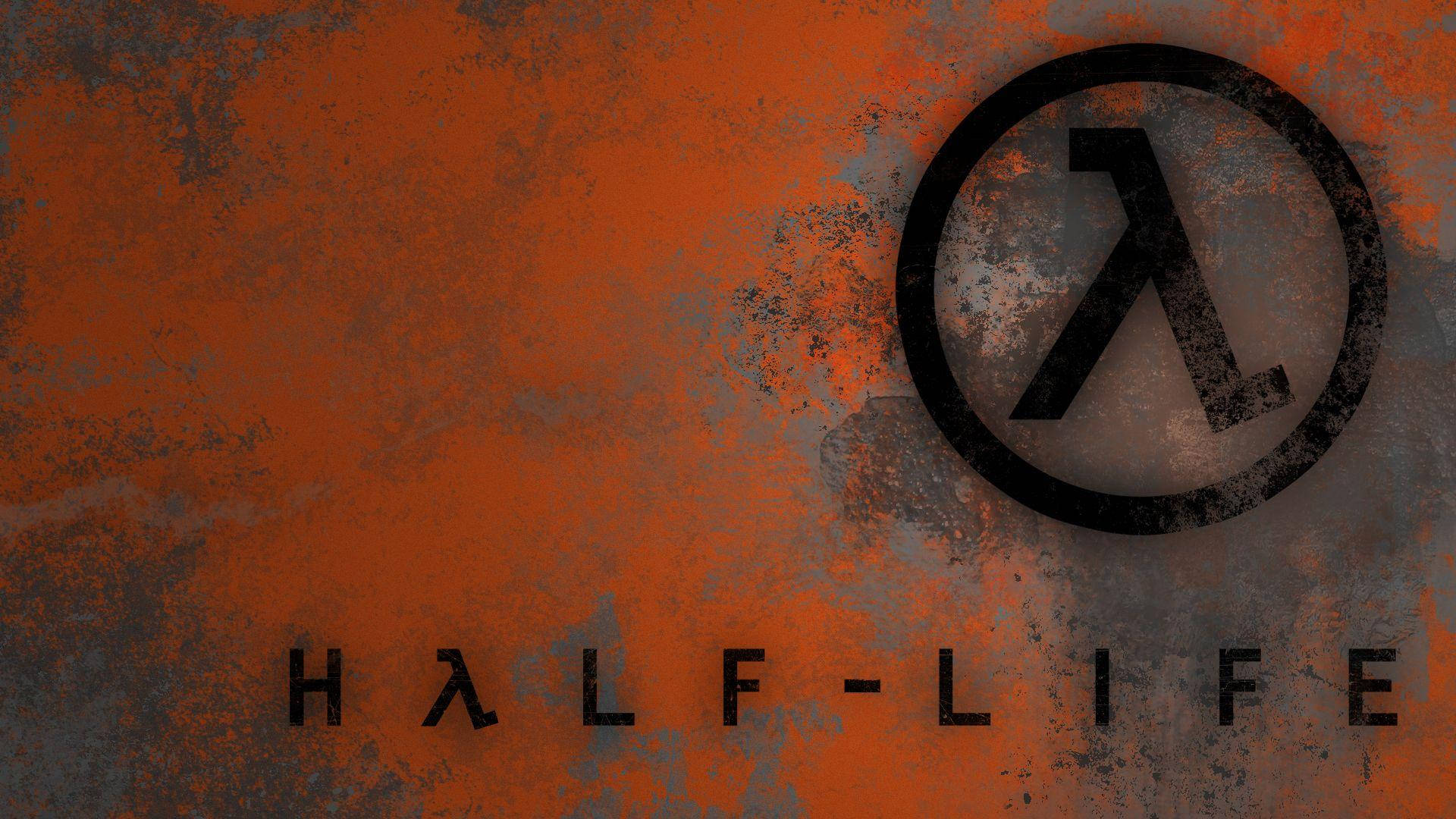 Half-life Logo On Rusty Wall Background
