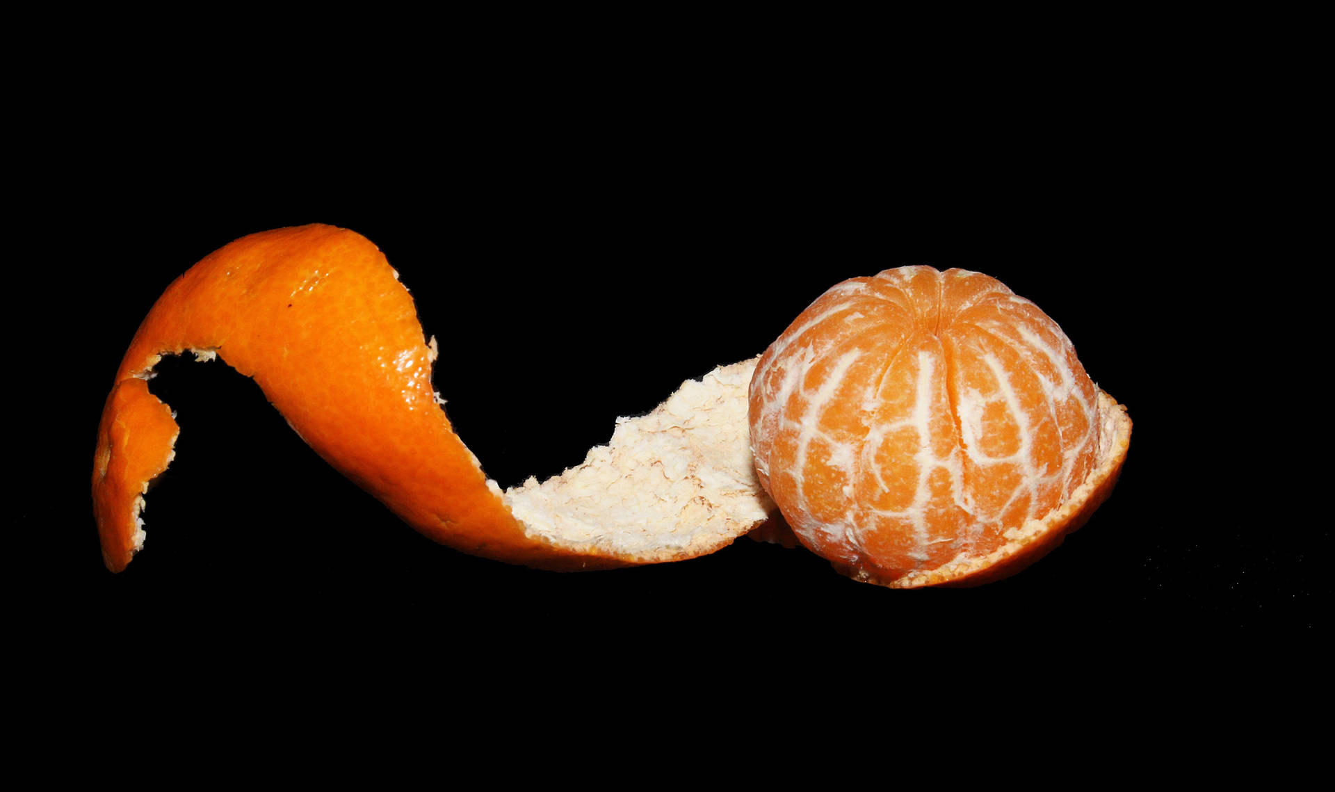 Half Peeled Clementine Citrus Fruit