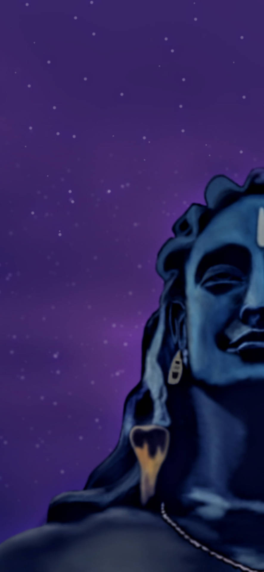 Half-portrait Artwork Adiyogi Shiva Background