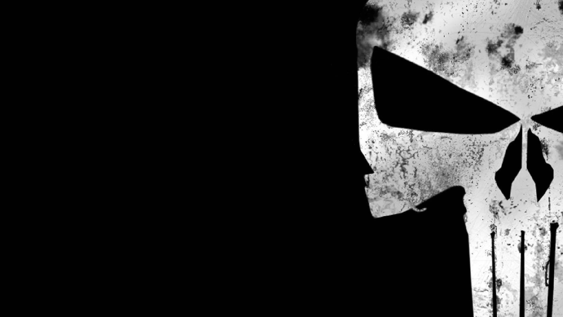 Half Skull Punisher Logo Background