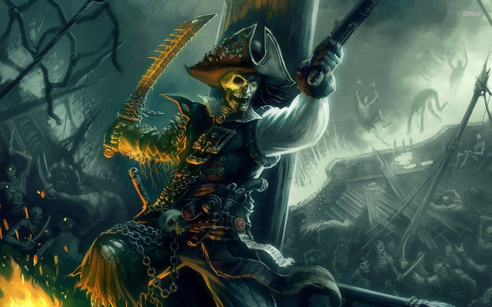 Half-undead Pirate Captain Background