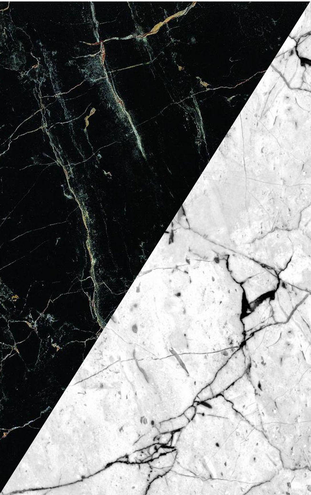 Half White Half Black Marble Iphone Background