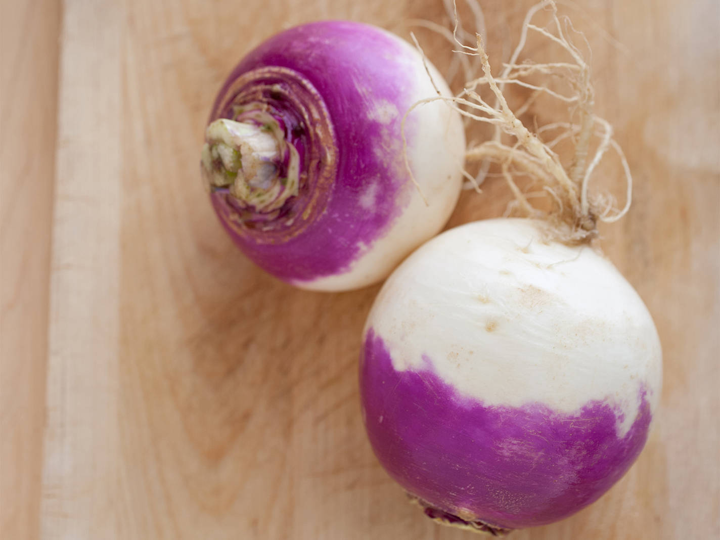 Half White Half Purple Turnips Background