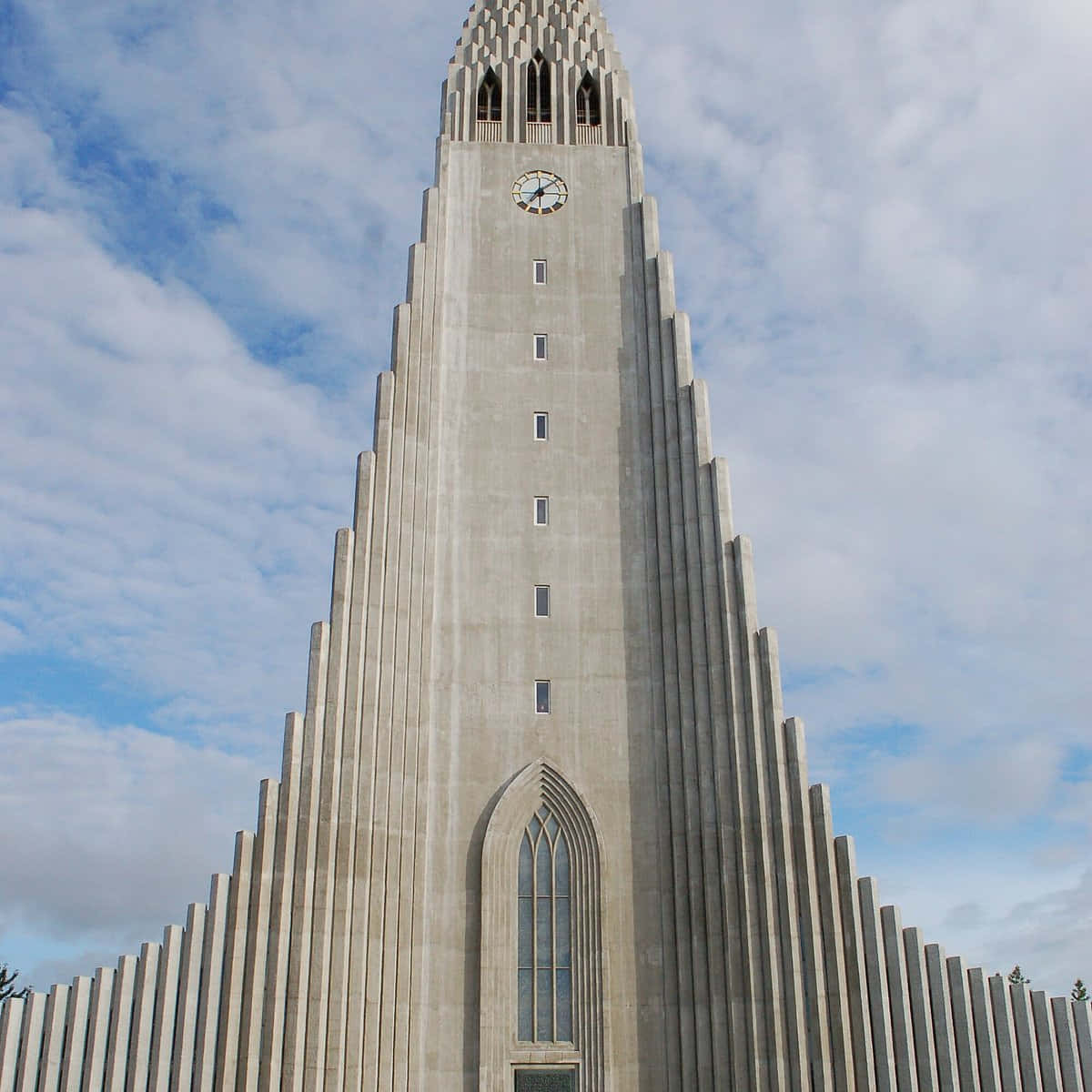 Hallgrimskirkja Central Tower Exterior Background