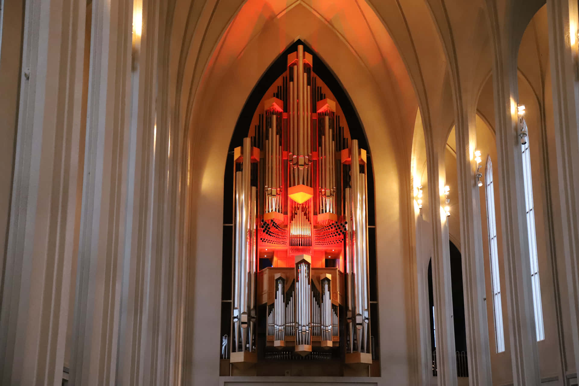 Hallgrimskirkja Church Lightings Background