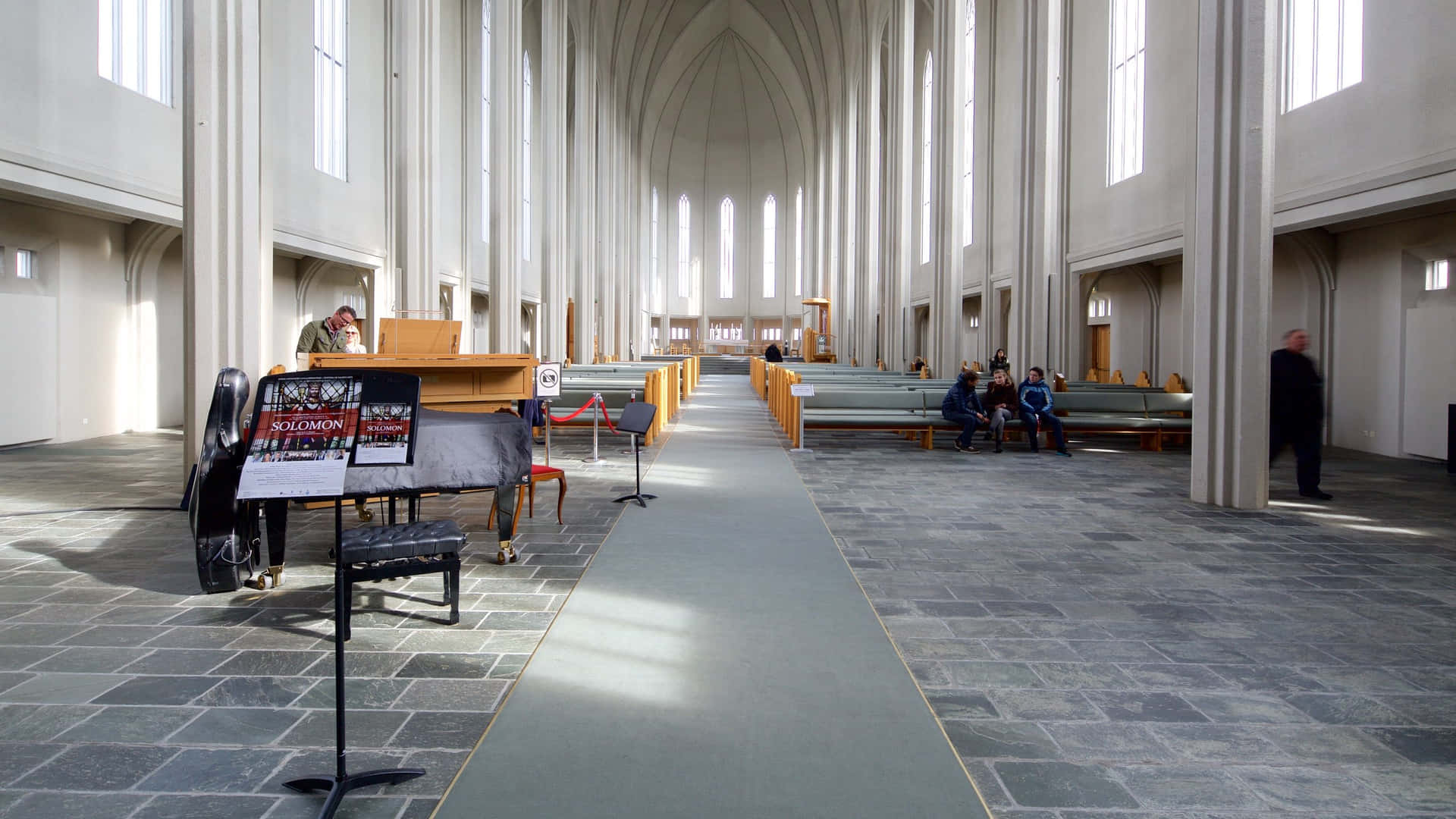 Hallgrimskirkja Church Sloping Sides Background