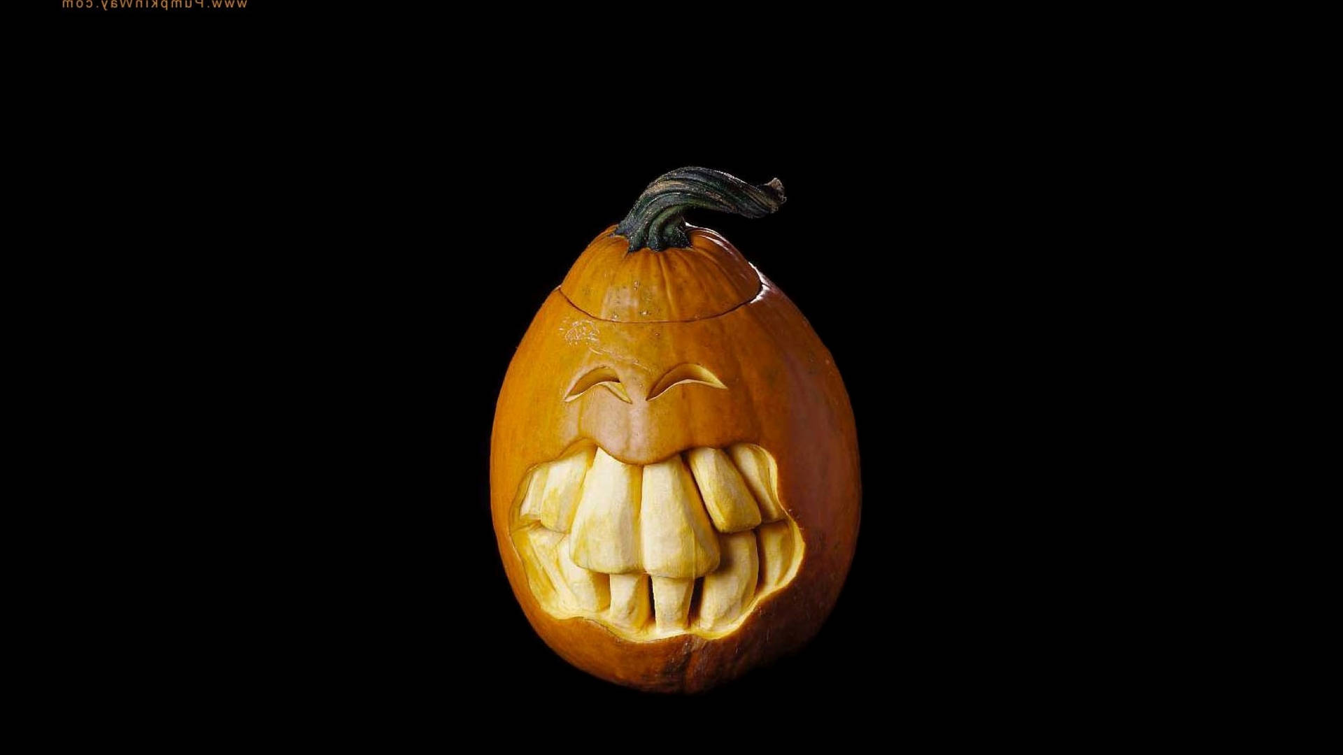 Halloween Aesthetic Big Teeth Pumpkin Background