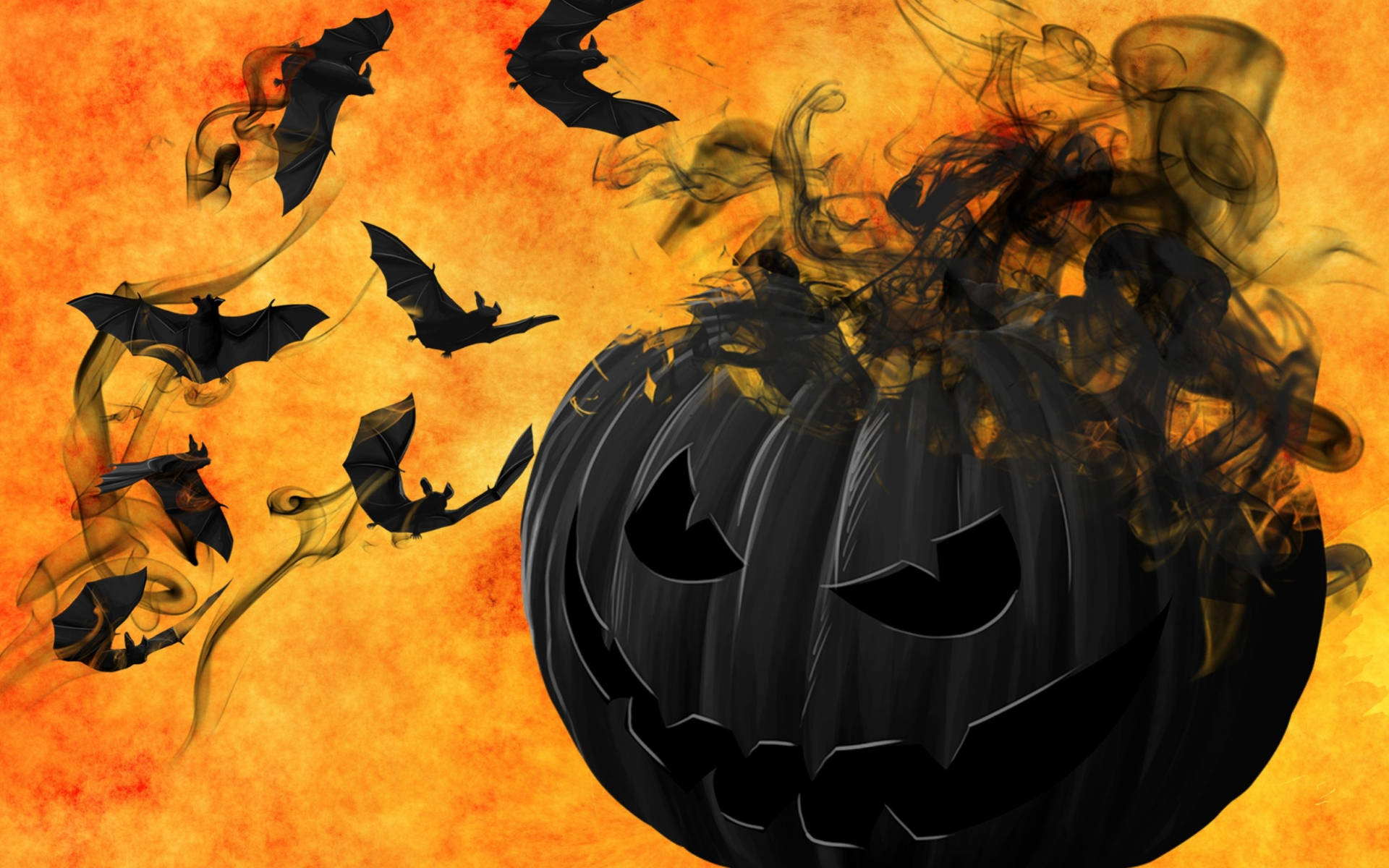 Halloween Aesthetic Black Pumpkin Background