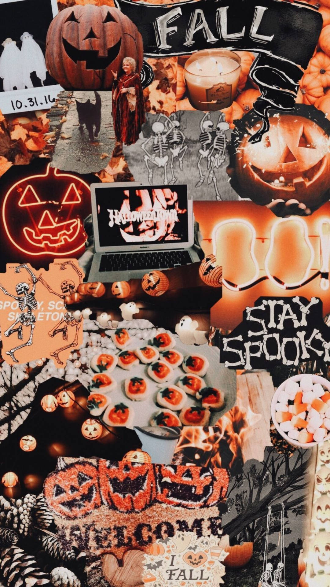 Halloween Aesthetic Collage Background