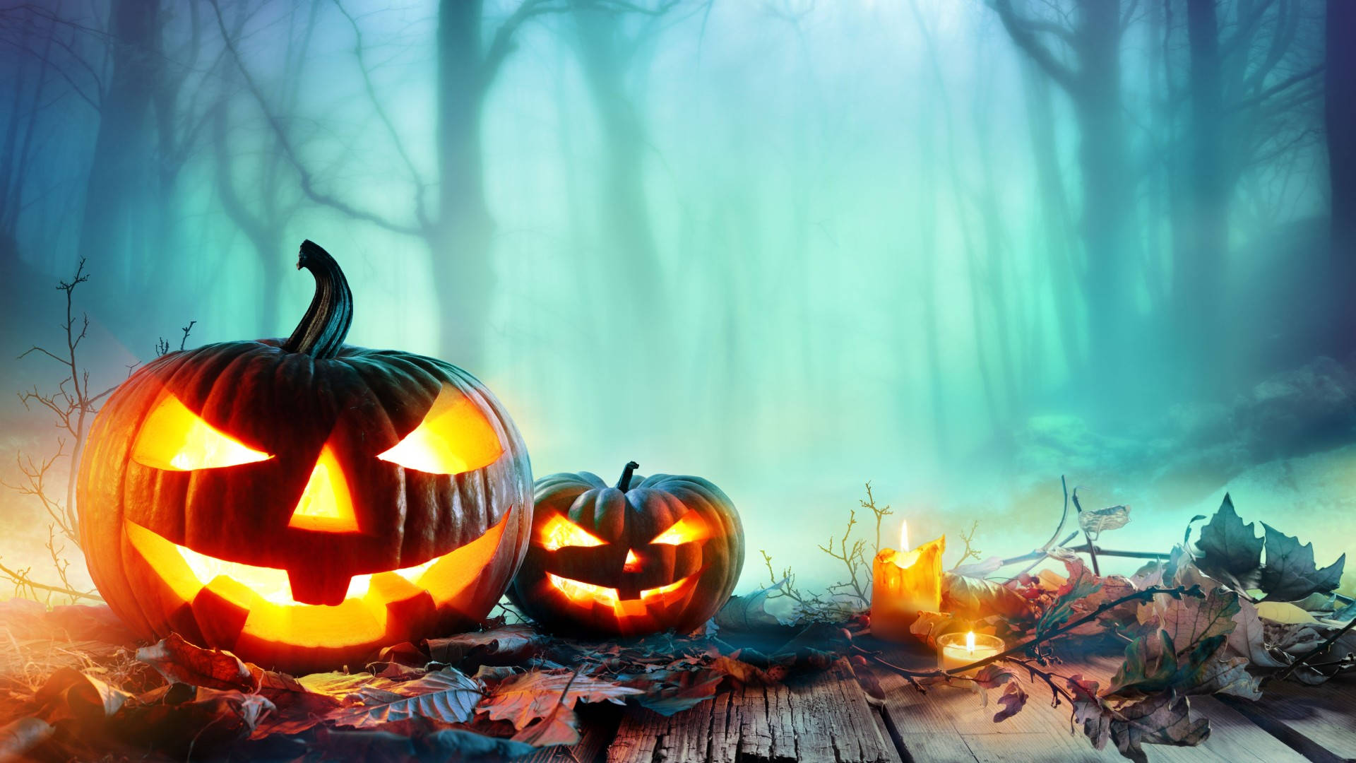 Halloween Aesthetic Pc Hazy Blue Background