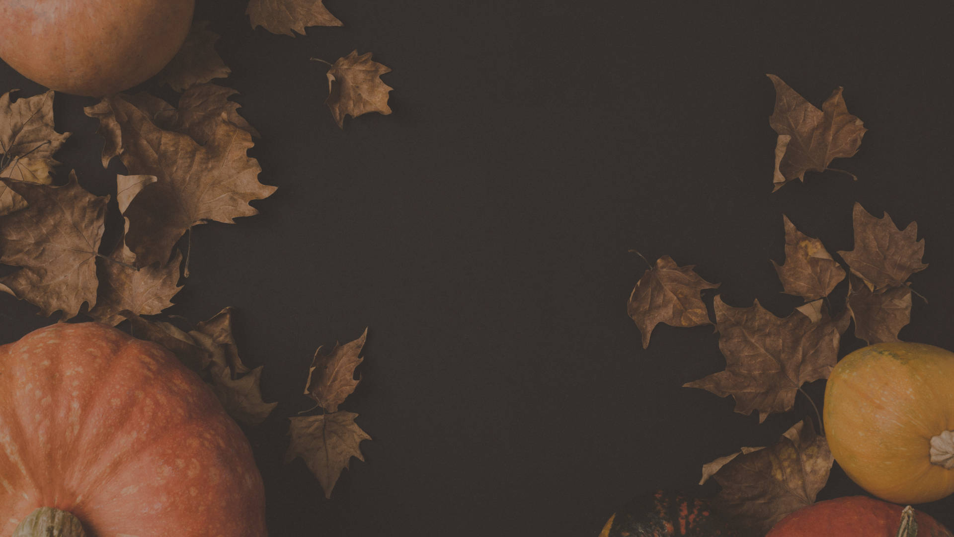 Halloween Aesthetic Pc Pumpkins Leaves Background