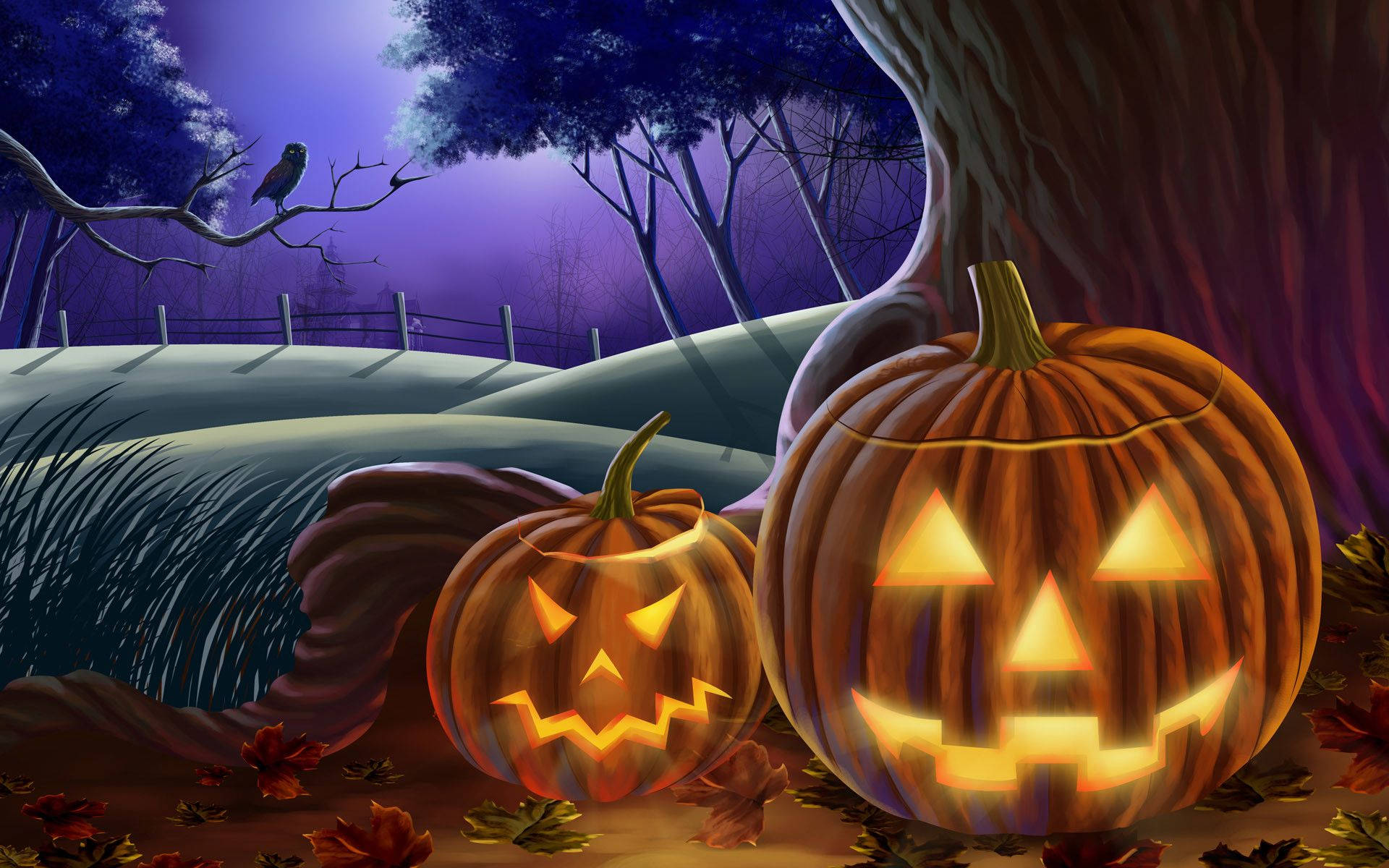 Halloween Aesthetic Pc Purple Sky Background