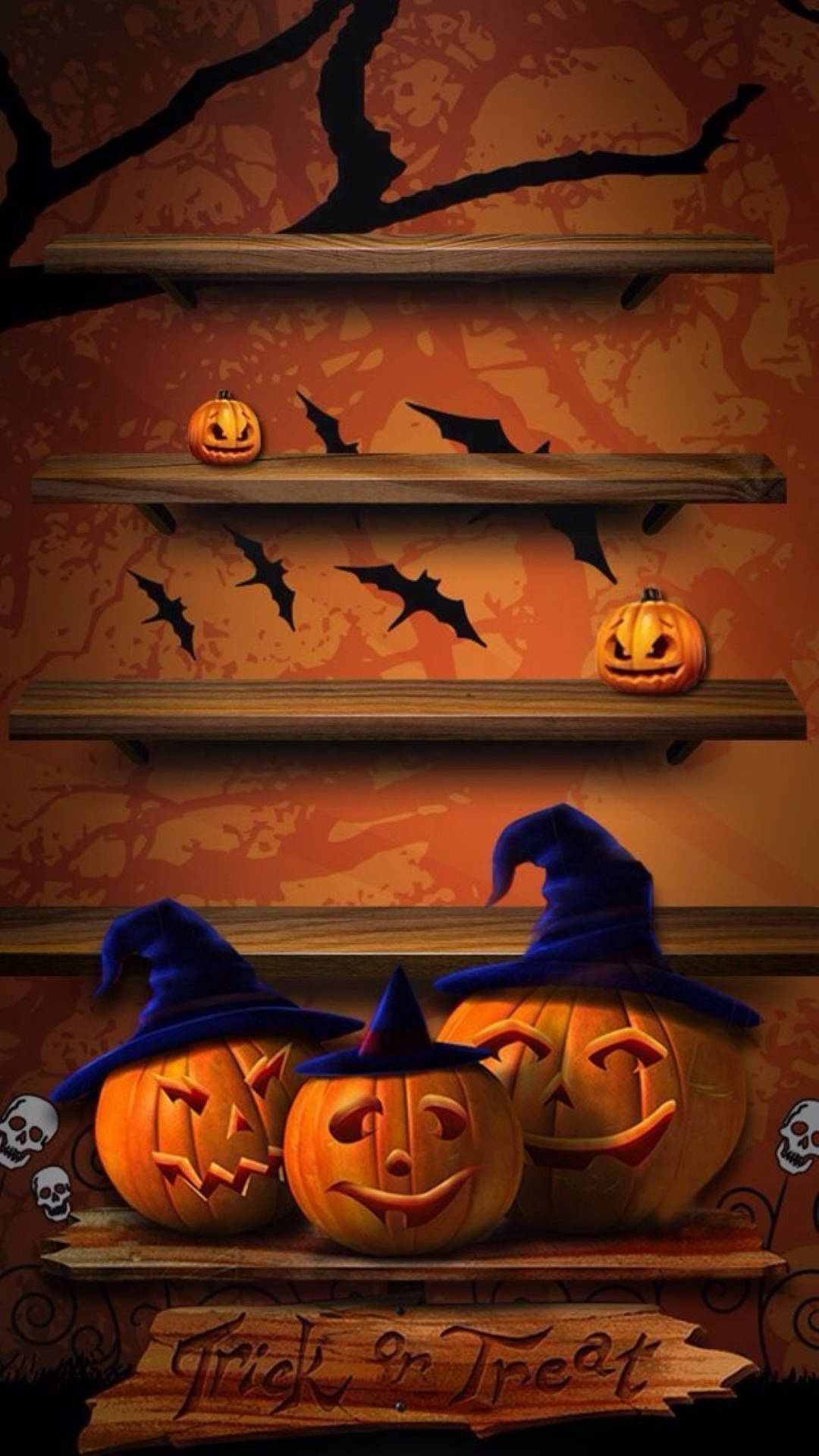 Halloween Aesthetic Pumpkin Wizards Background