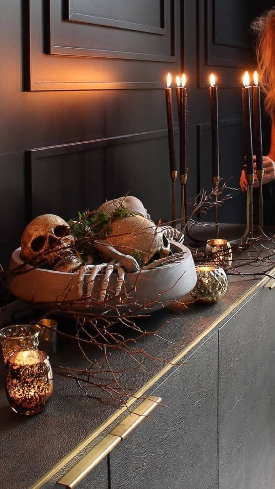 Halloween Aesthetic Skulls And Bones Background