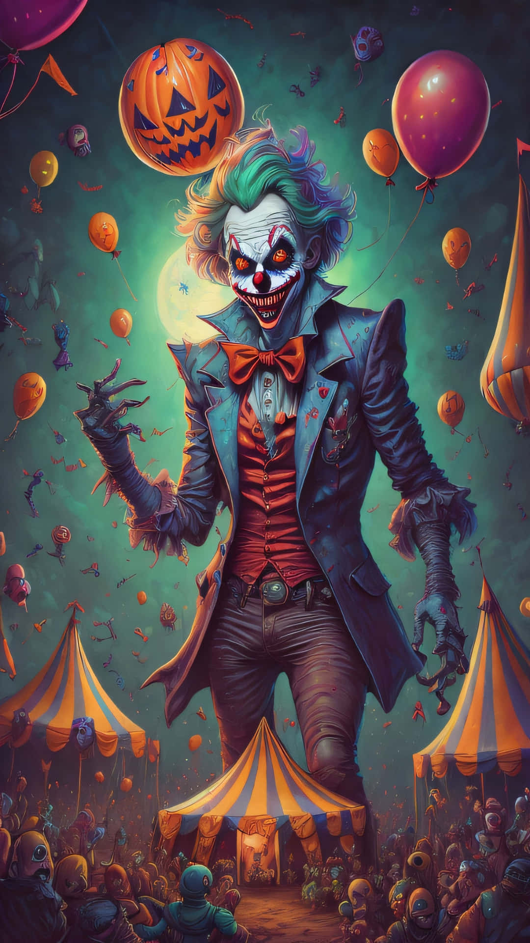 Halloween Carnival Nightmare Clown Background