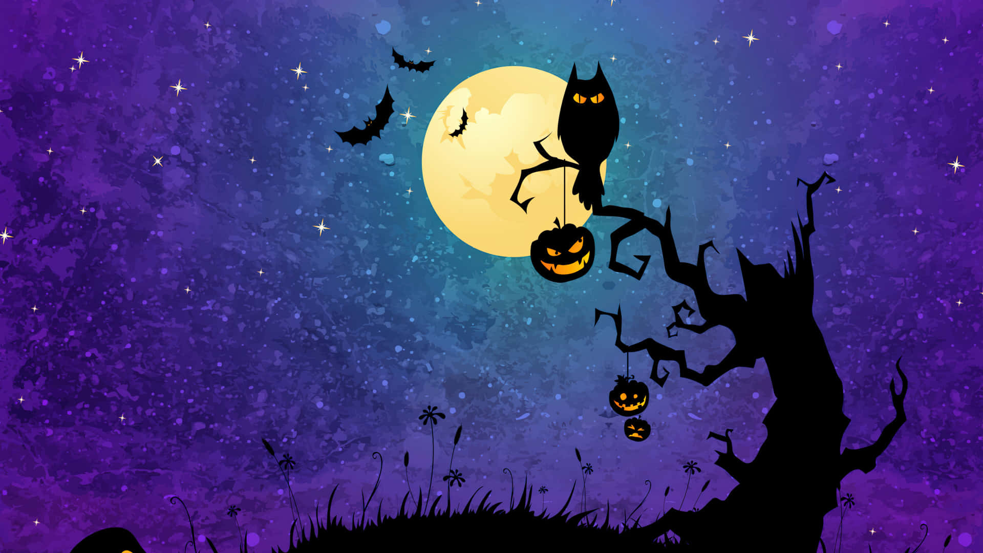 Halloween Design Purple Bat Desktop Background