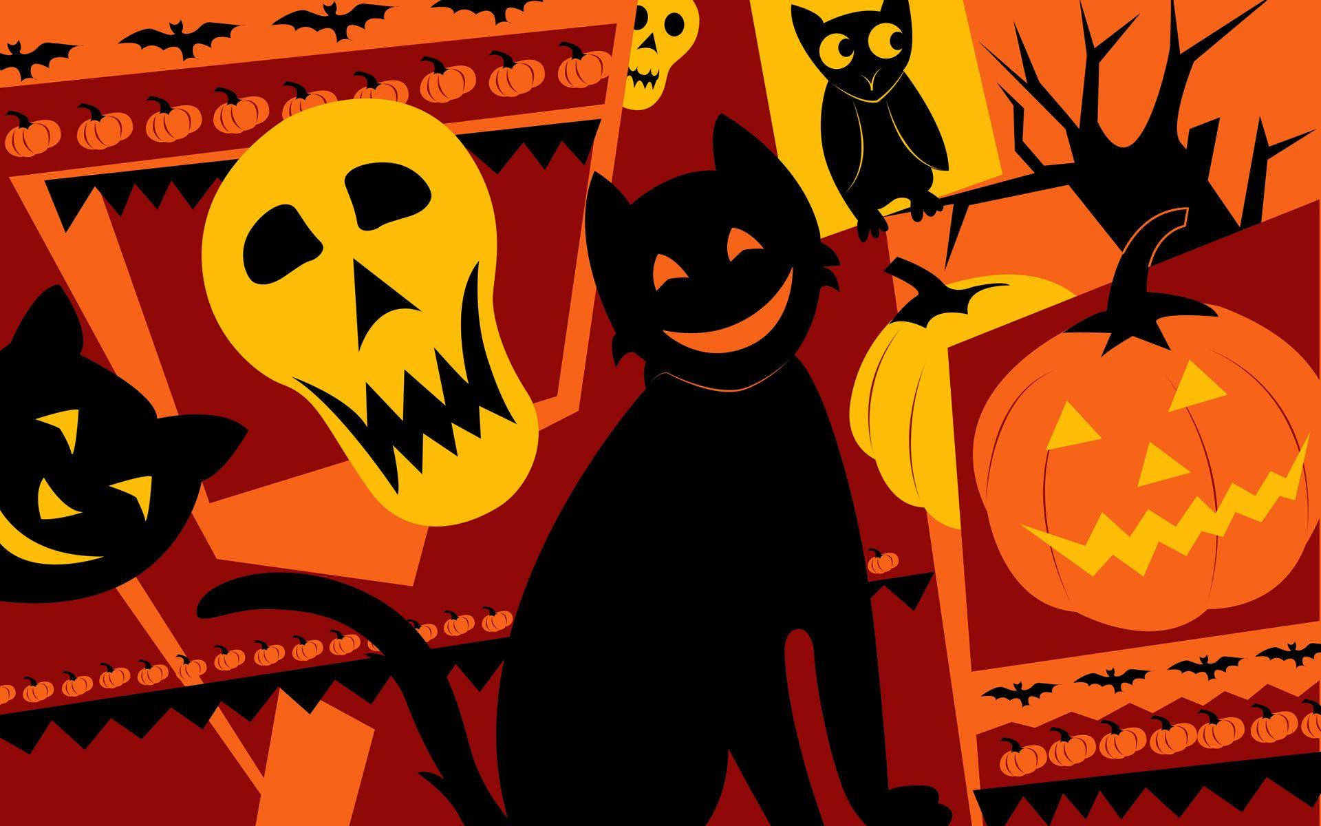 Halloween Doodle Laptop Art Background