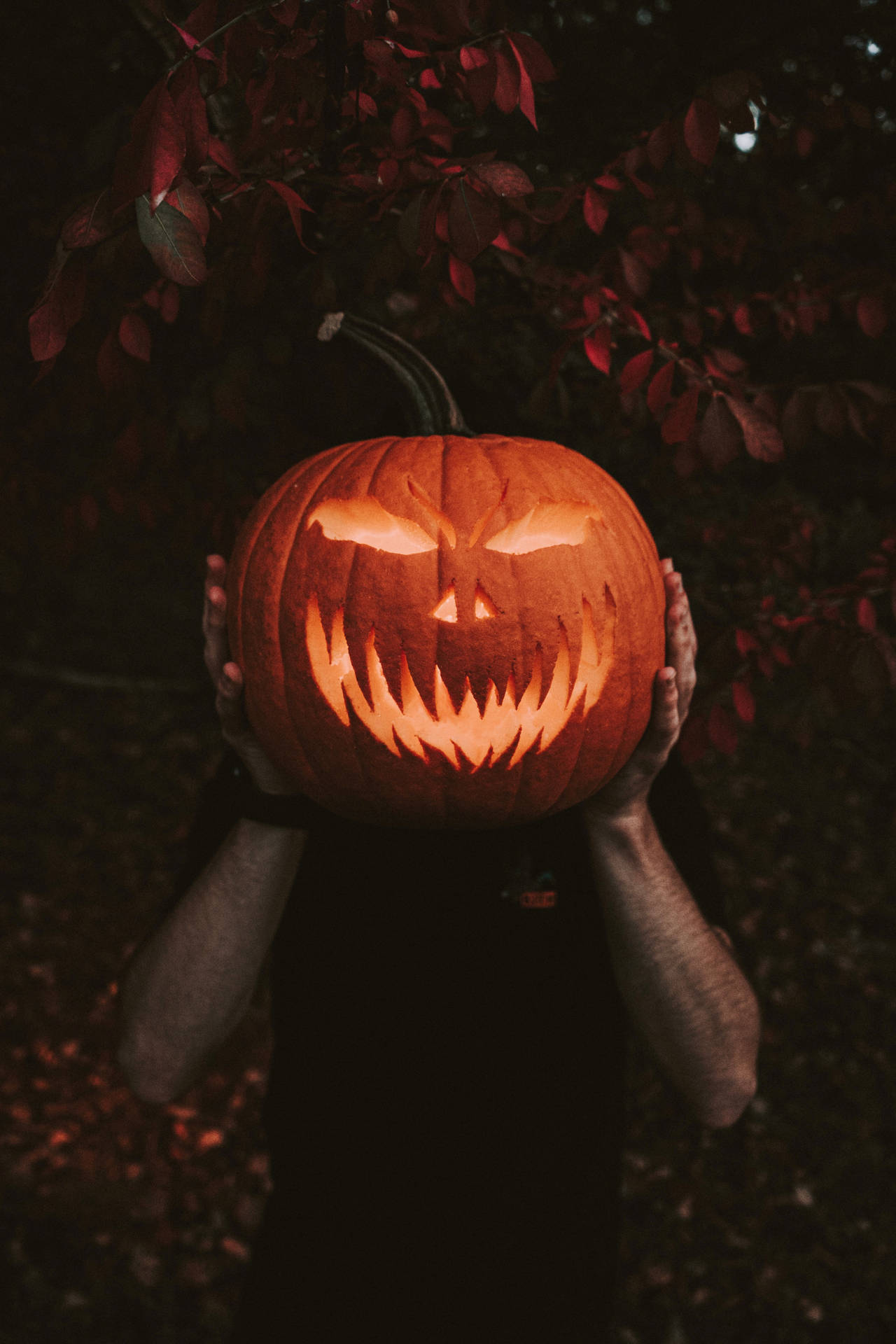 Halloween Grunge Pumpkin Head Glow Background