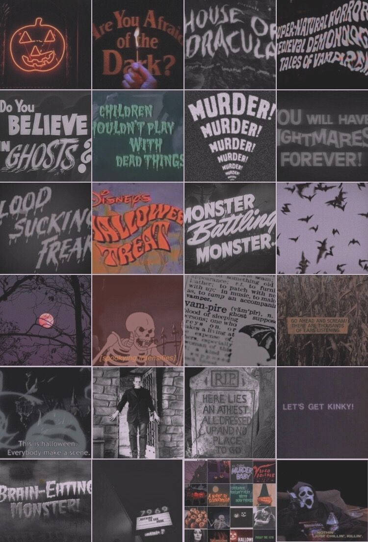 Halloween Grunge Title Cards Collage