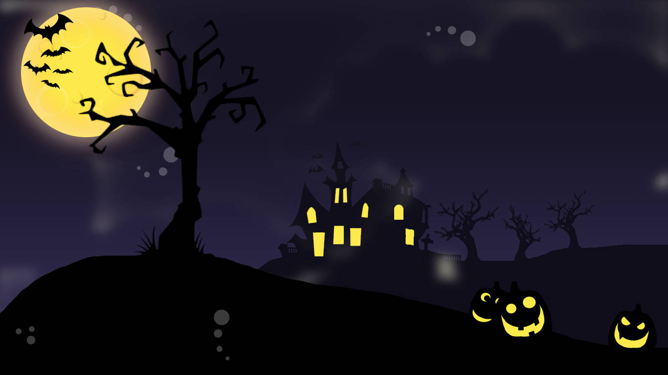 Halloween Haunted House Laptop Art Background