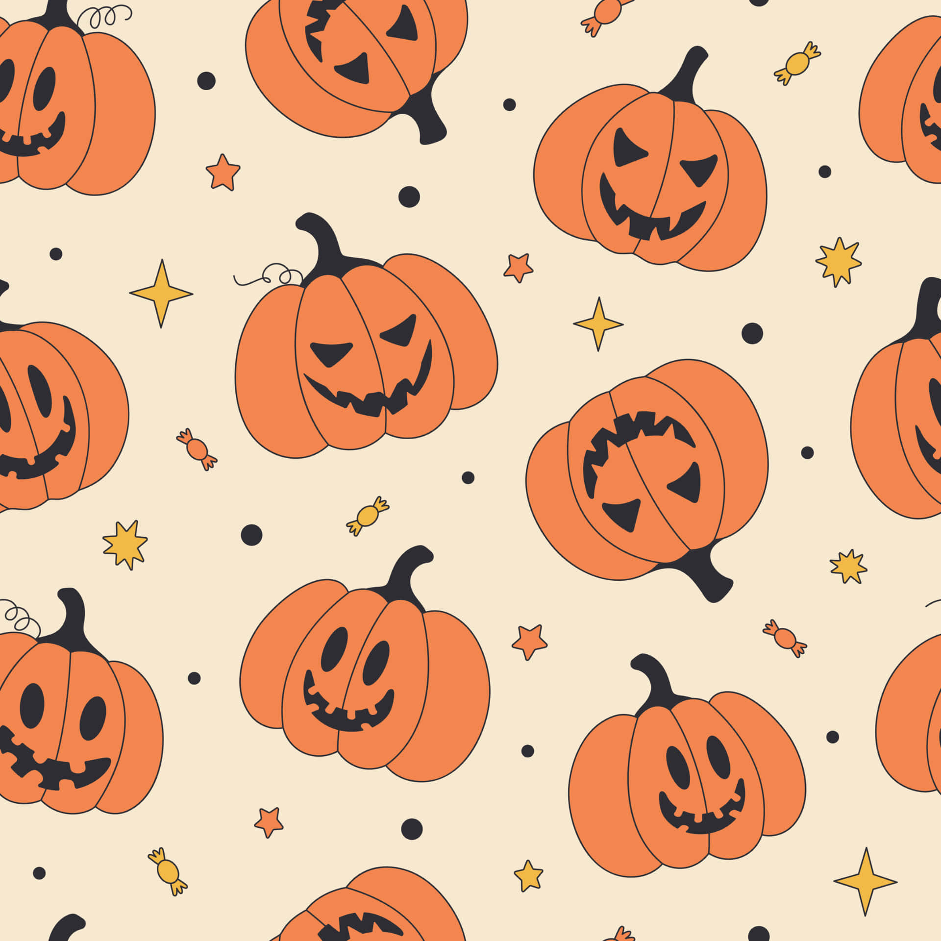 Halloween Jack O Lantern Pattern Background