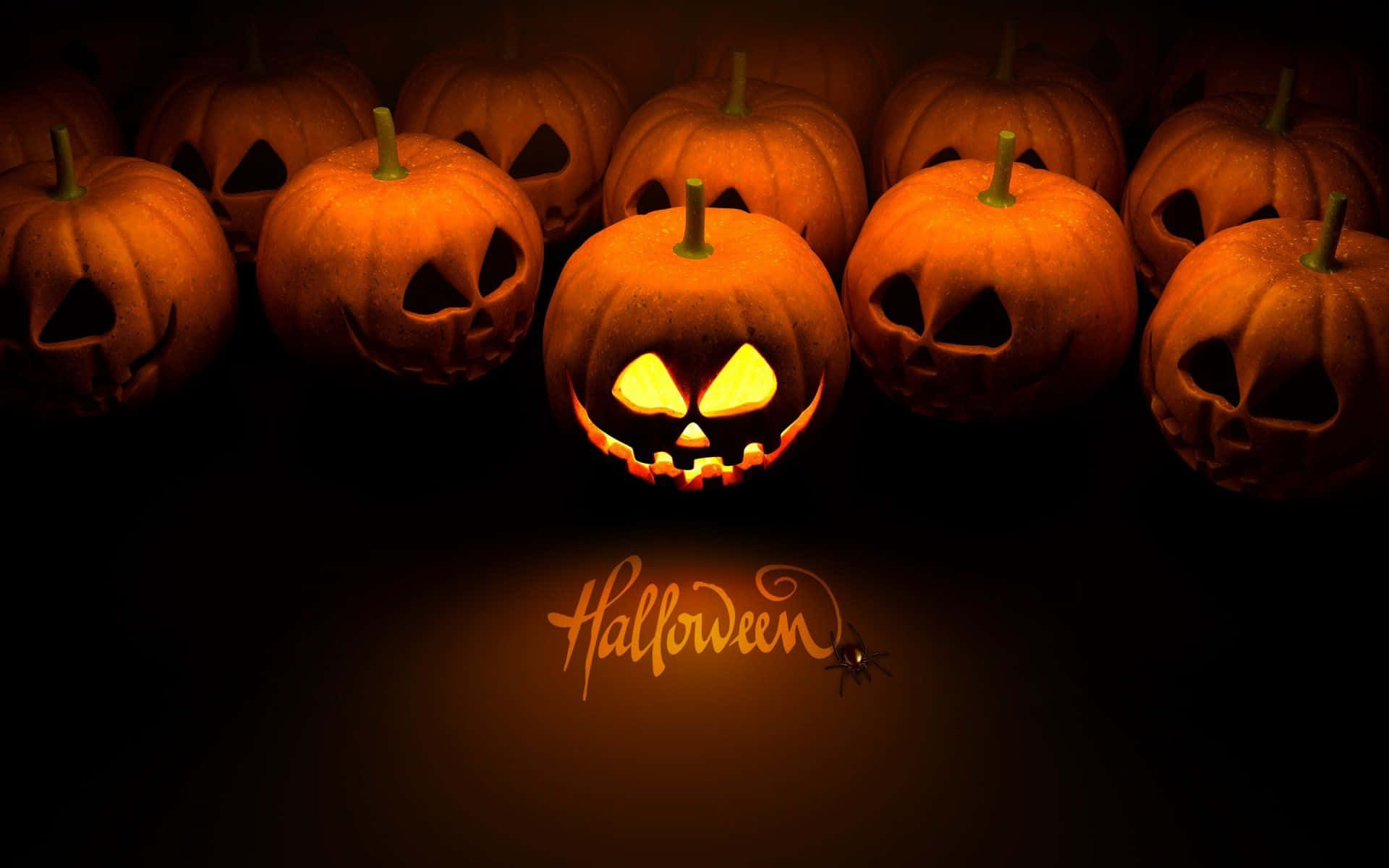 Halloween Jack O Lanterns Glowing Background