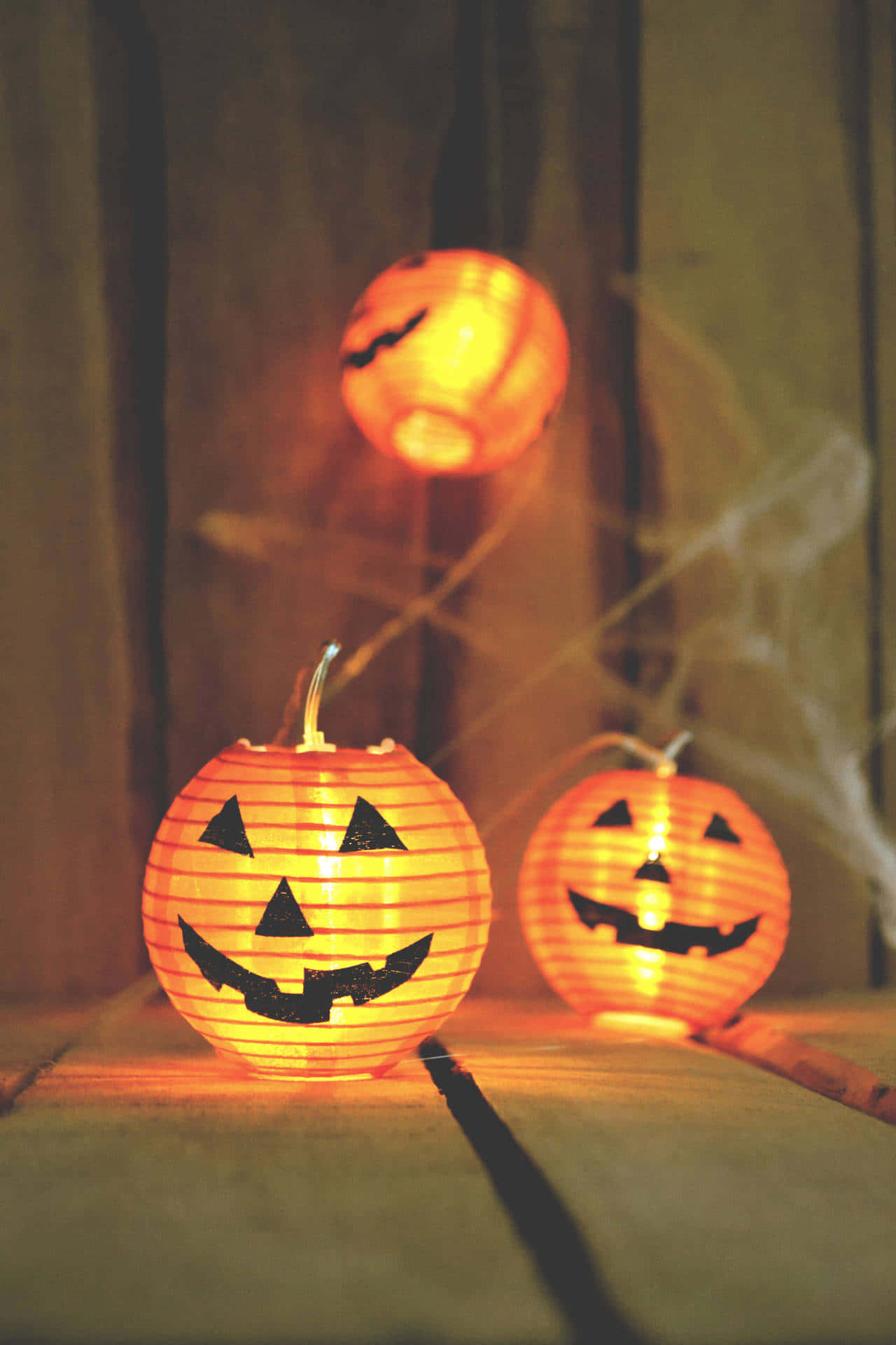 Halloween Jack O Lanterns Glowing Background