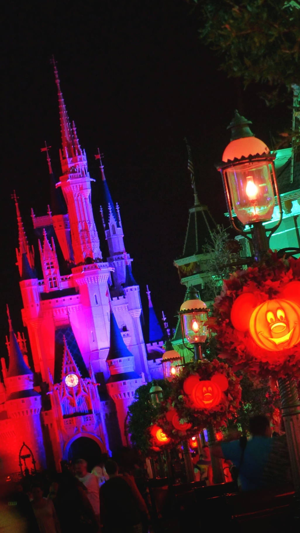 Halloween Lanterns Disney Castle Background