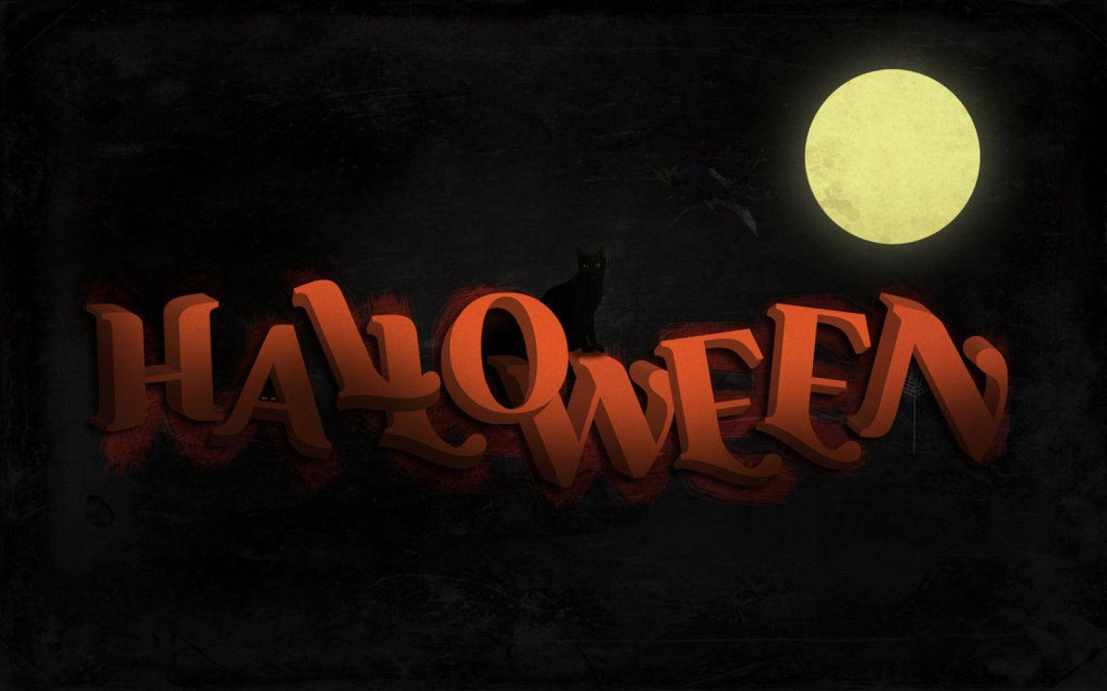 Halloween Laptop Word Art Background