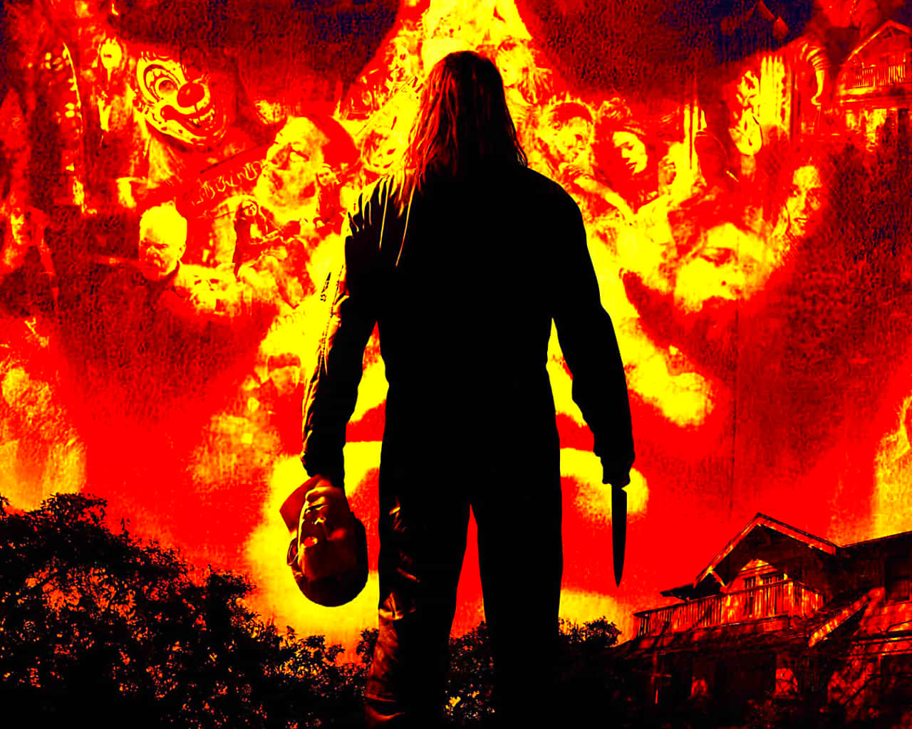 Halloween Michael Myers Burning House