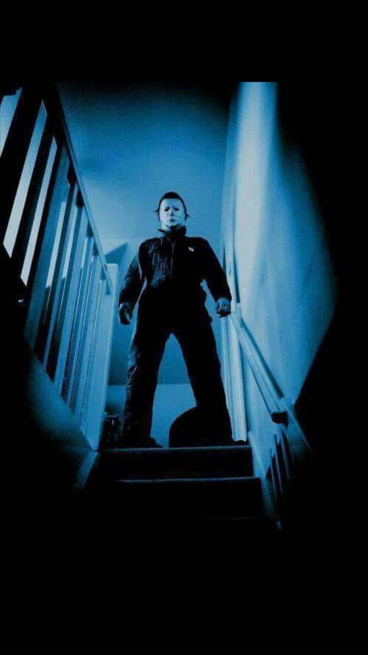 Halloween Michael Myers In Wooden Stairway