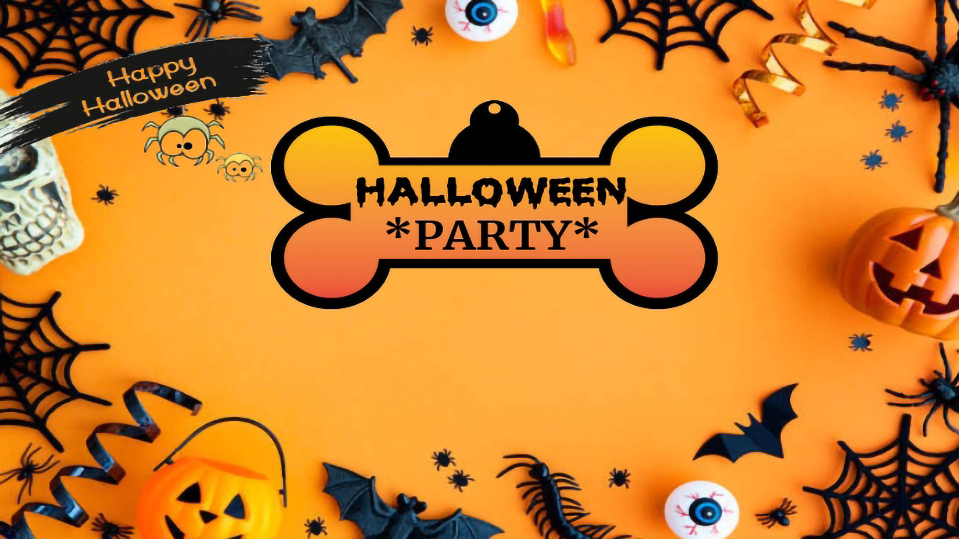 Halloween Party Orange Background Background