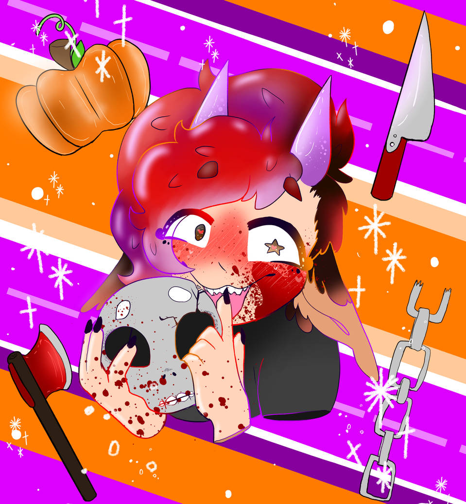 Halloween Pfp Cute Child Holding Skull Background