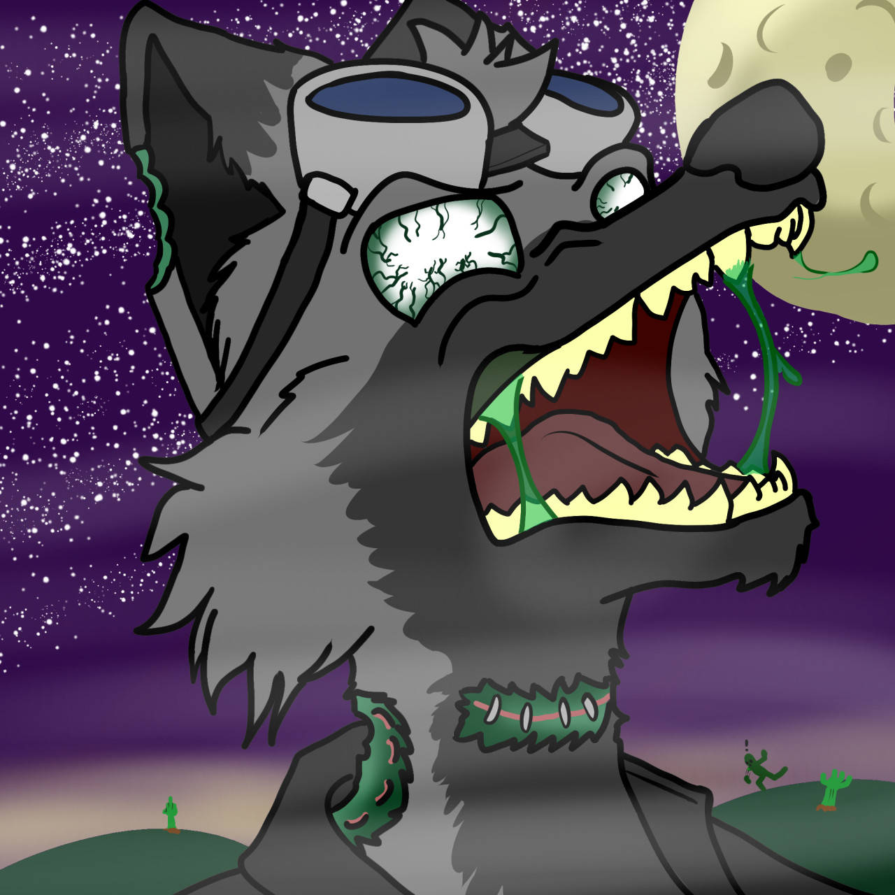 Halloween Pfp Of Howling Wolf Background