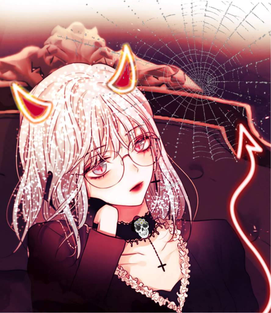 Halloween Pfp Vampire Woman With Horns Background