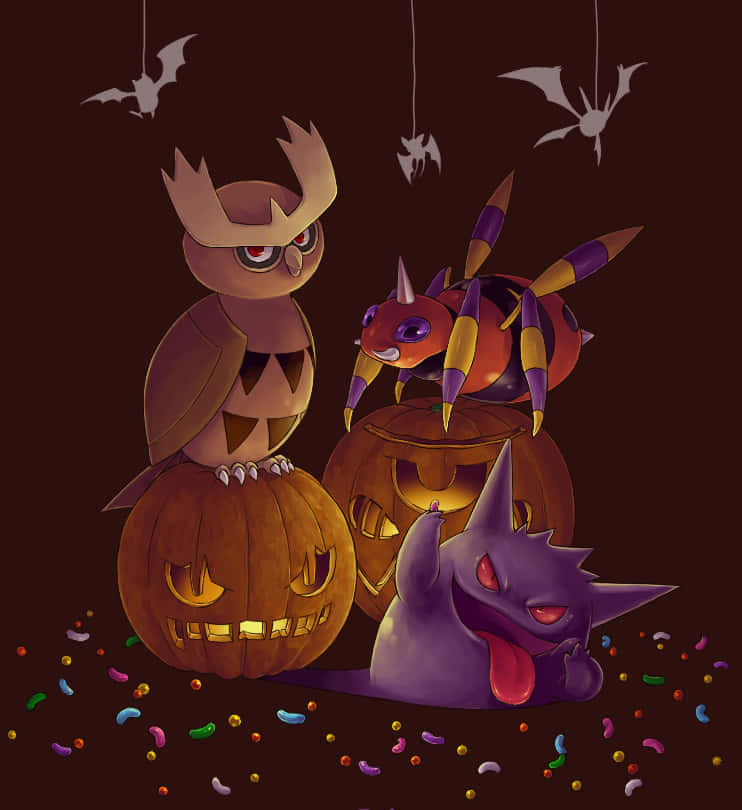 Halloween Pokemon Celebration Background