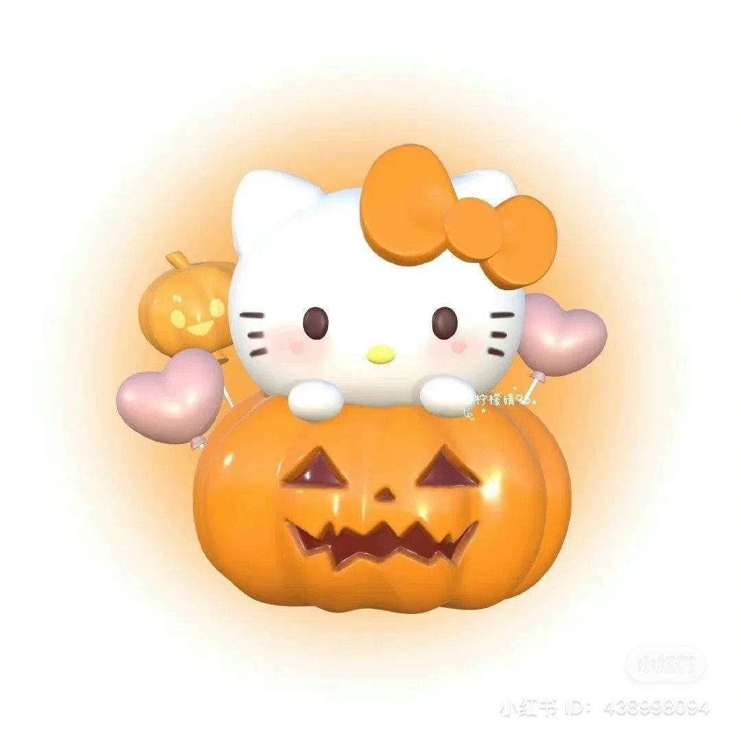 Halloween Pumpkin And Hello Kitty Pfp Background