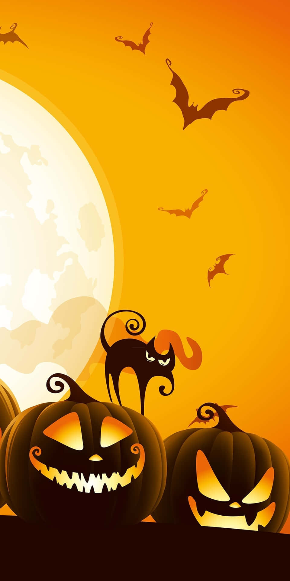 Halloween_ Pumpkin_ Bats_ Moon_i Phone_ Wallpaper Background