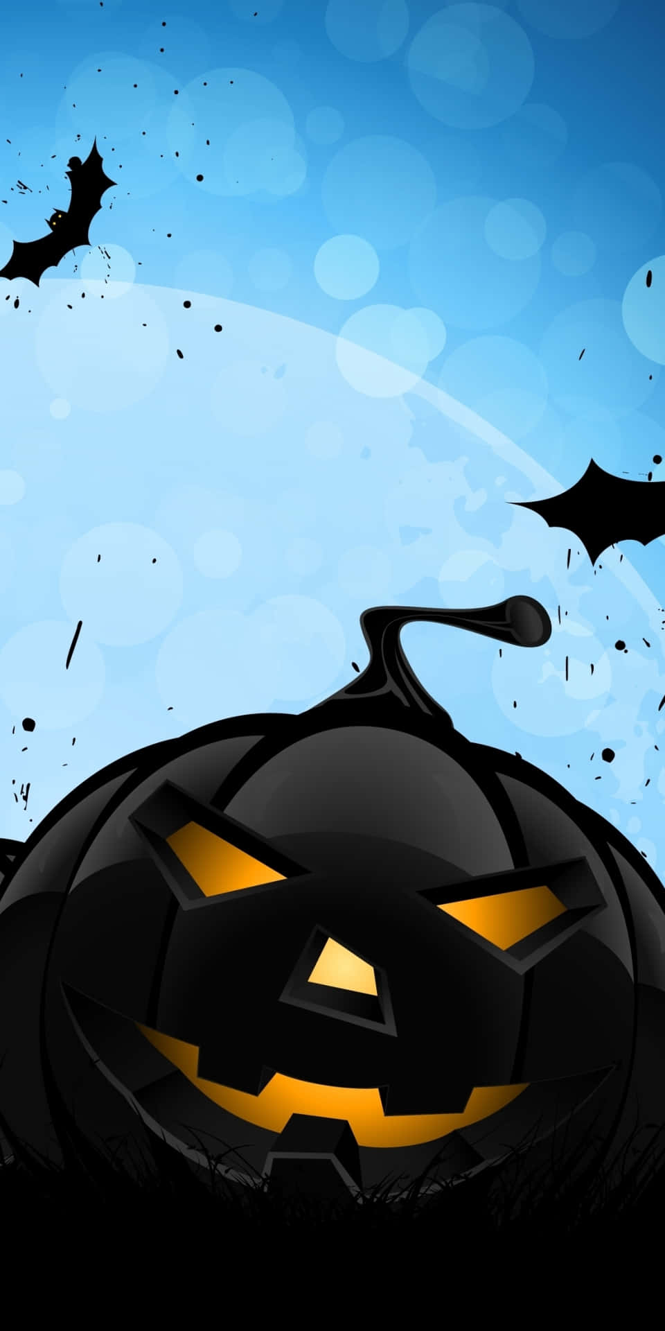 Halloween Pumpkin Batsi Phone Wallpaper Background