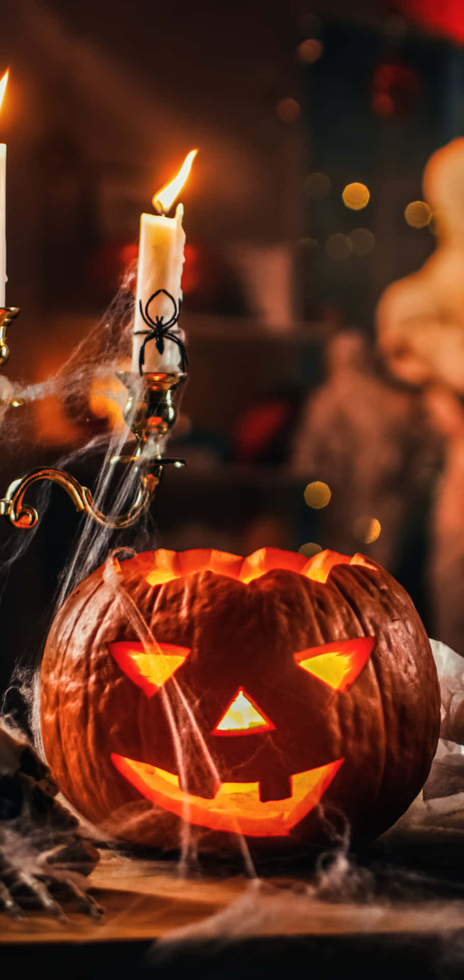 Halloween Pumpkin Candlelight Glow Background