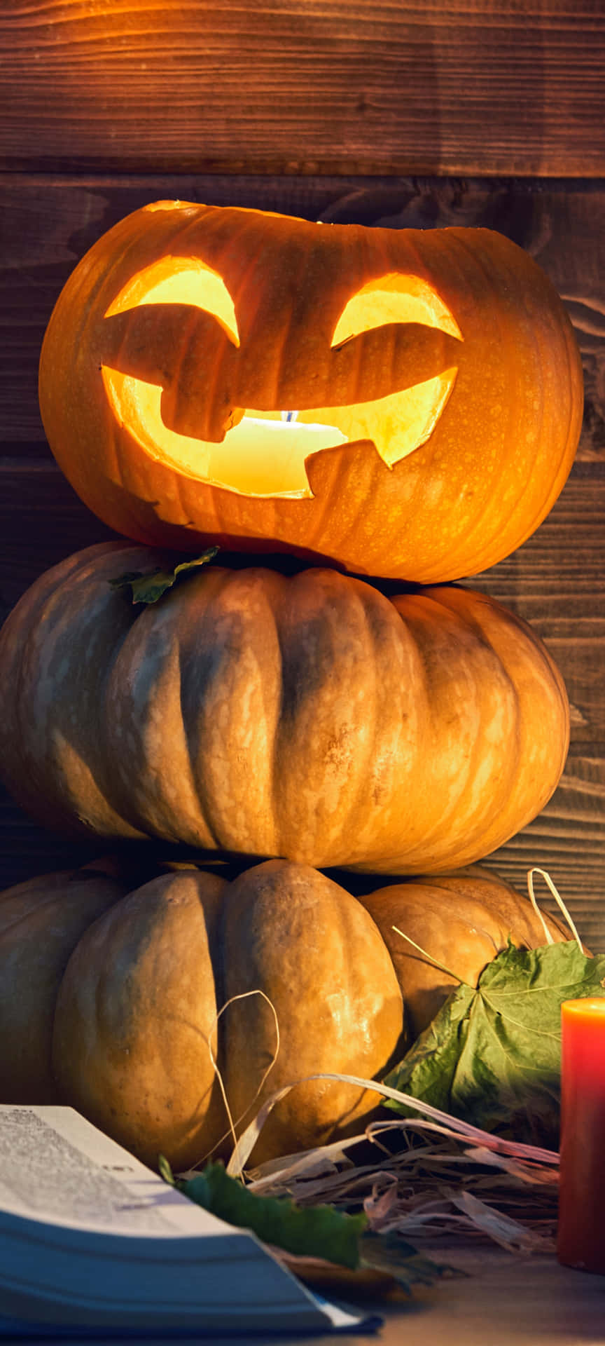 Halloween Pumpkin Glow Vertical Background