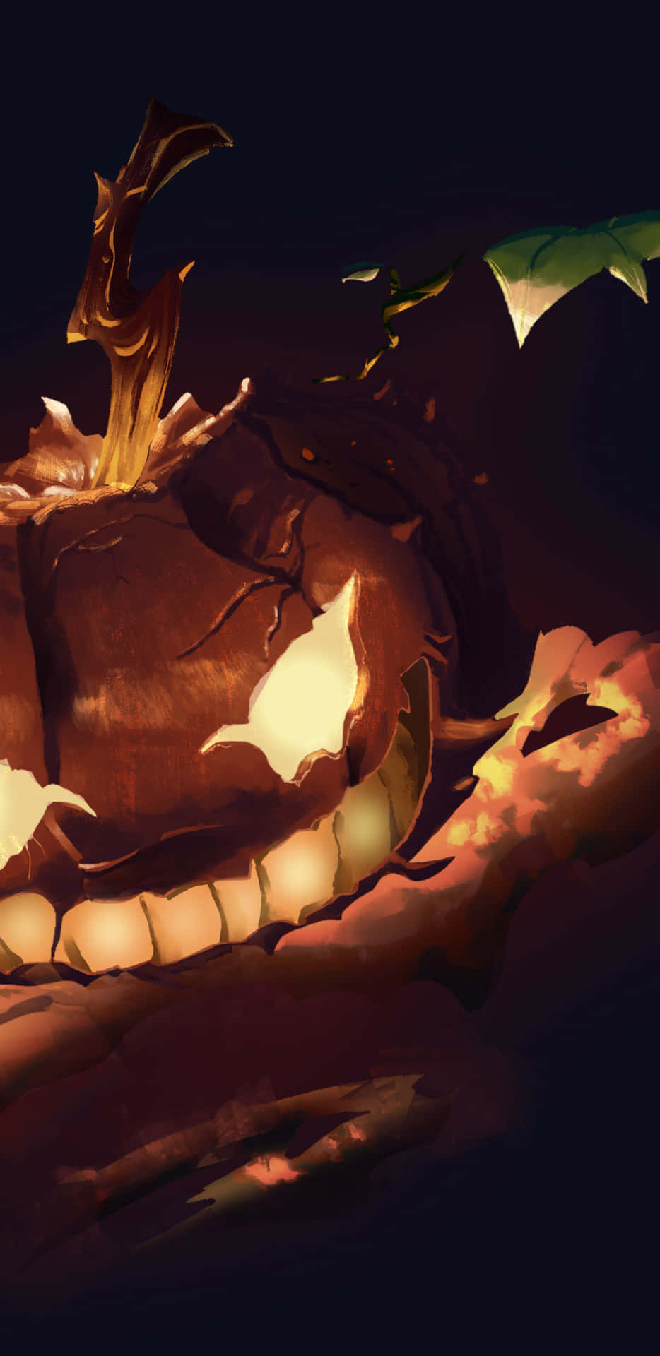 Halloween Pumpkin Glowingi Phone Wallpaper Background